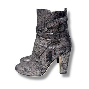 Jimmy Choo Mitchel 100 Ankle Boot Metallic Washed Dotted Suede Women’s Size 38